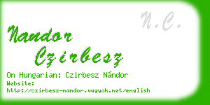 nandor czirbesz business card
